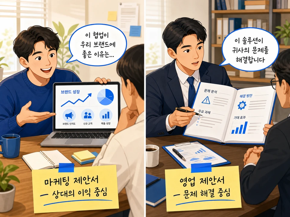 마케팅 제안서 vs 영업 제안서 독자 목적 비교