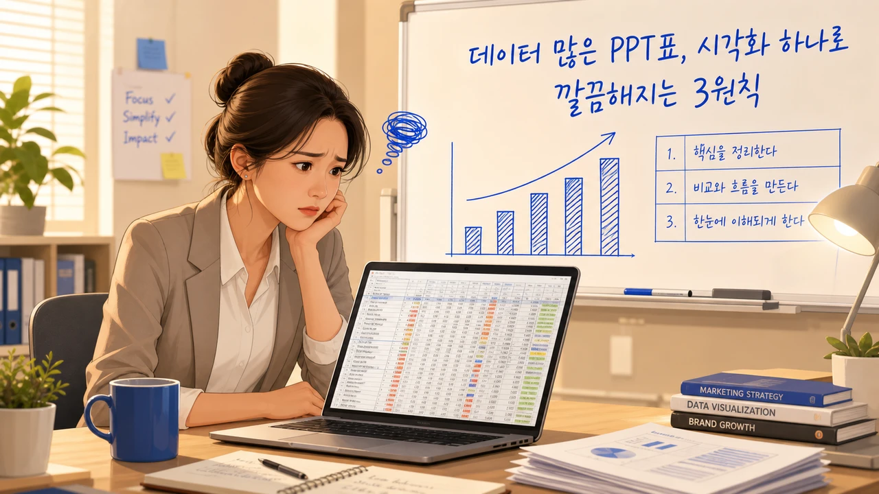데이터 많은 PPT표, 시각화 하나로 깔끔해지는 3원칙