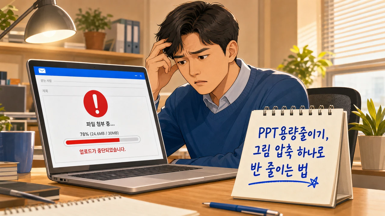 PPT용량줄이기, 그림 압축 하나로 반 줄이는 법