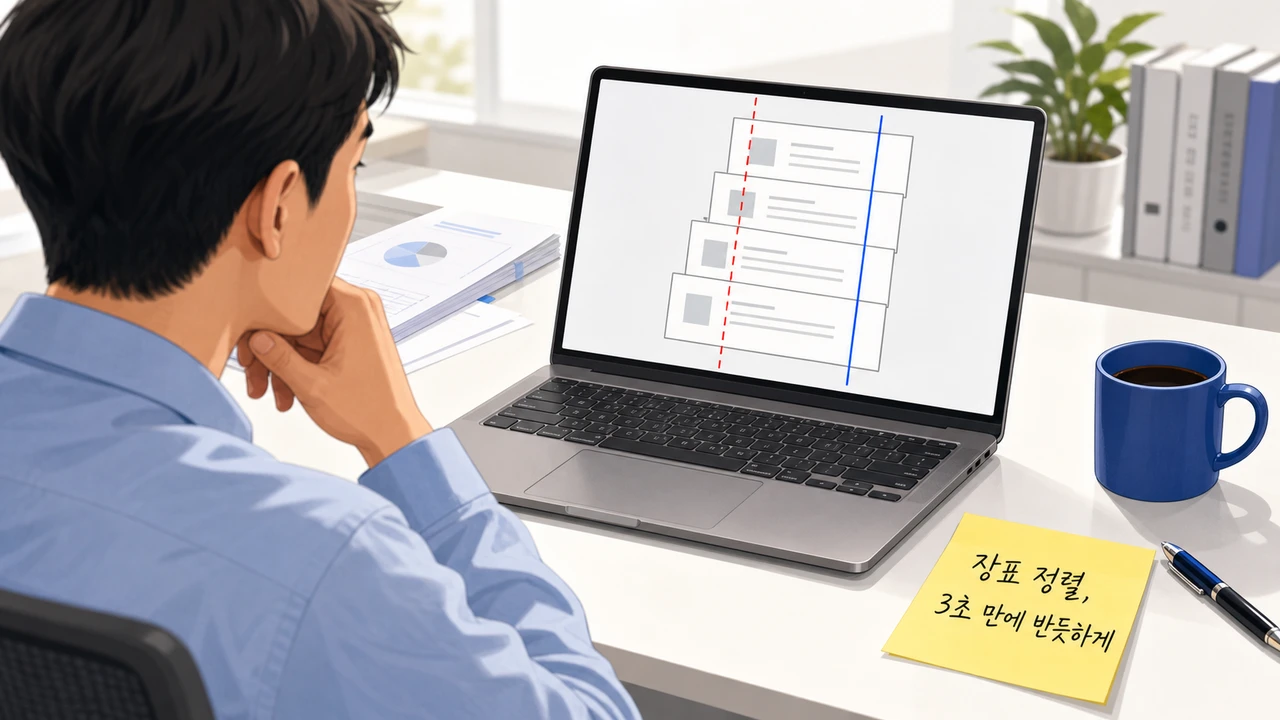 장표 정렬, 3초 만에 반듯하게 만드는 기준
