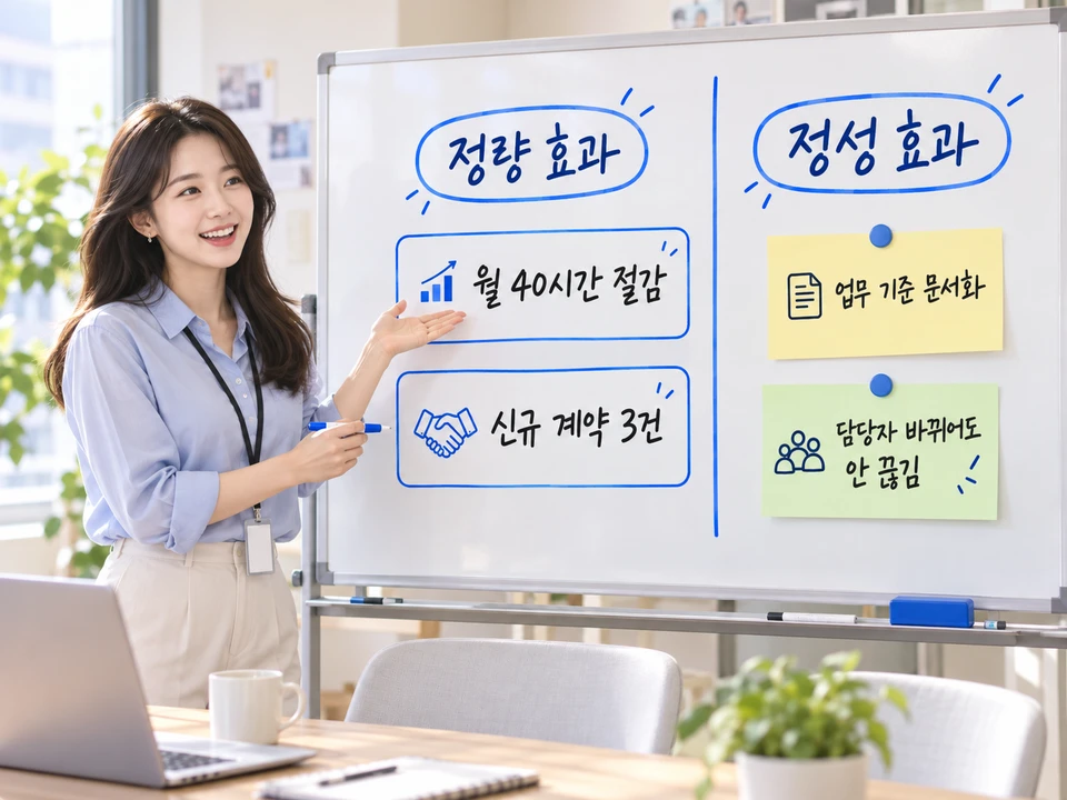 정량 효과와 정성 효과로 나눈 제안서 기대효과 정리 예시