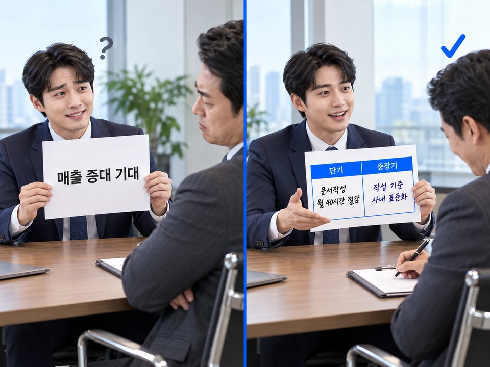 제안서 기대효과 페이지 수정 전후 비교