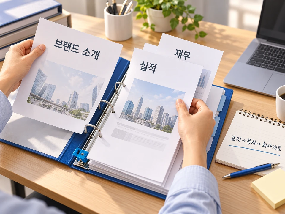 하다컴퍼니 회사소개서 PPT를 지명원으로 바꾸는 순서 일러스트